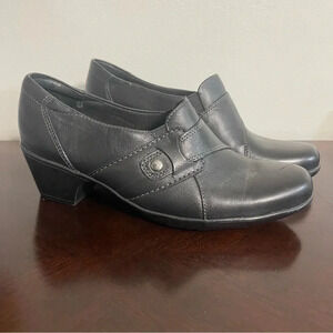 Clark Bendables Slip On Heel Leather Women’s 11W Black